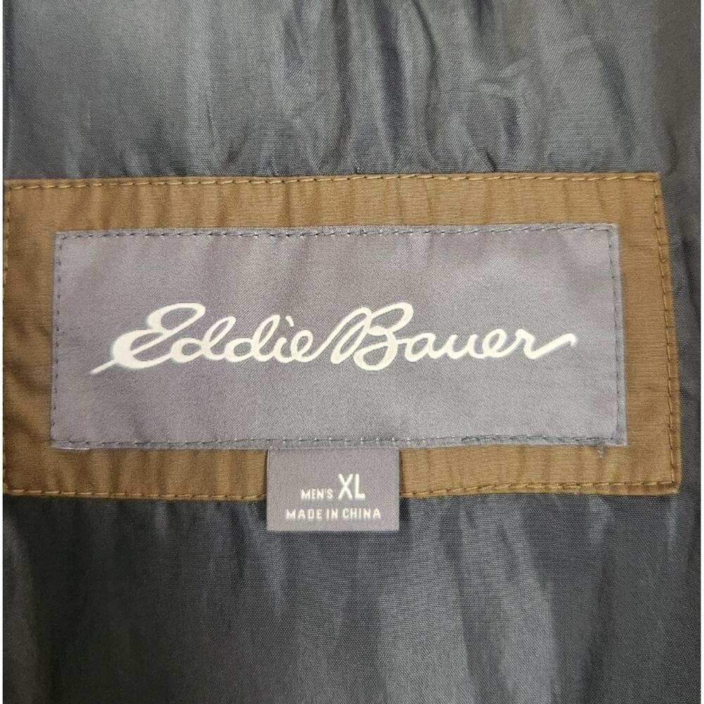 Eddie Bauer 650 Down Puffer Vest Mens XL Brown Gold Full Zip Insulated Quilted - Picture 3 of 14